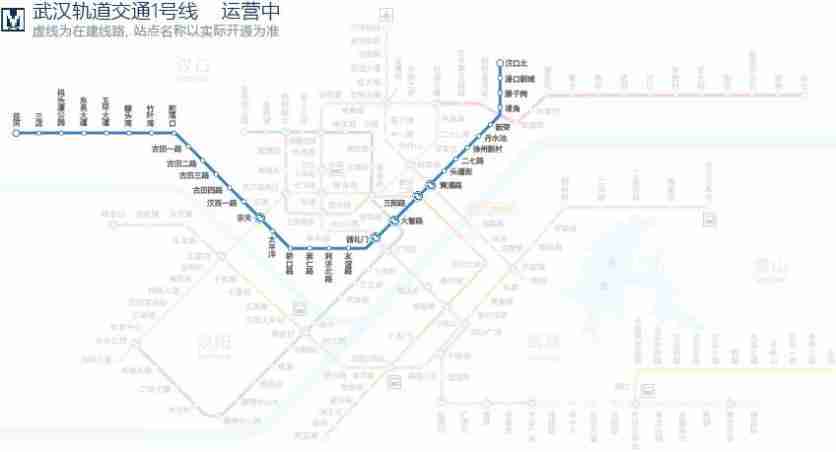 武汉地铁1号线路线 时间表 运营时间