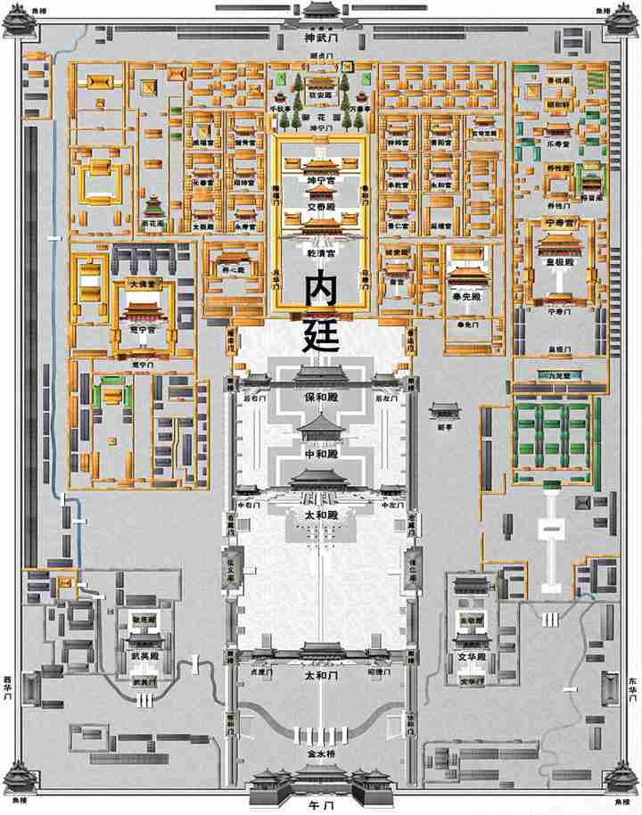 故宮平面圖高清大圖 附區域分布及必看景點推薦