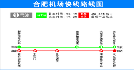 合肥機場大巴各線路圖一覽（1號線至4號線）