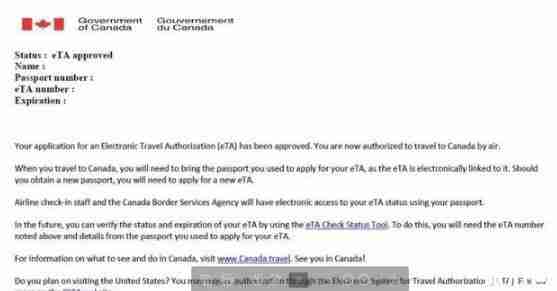 eta什么意思 加拿大eta申請流程