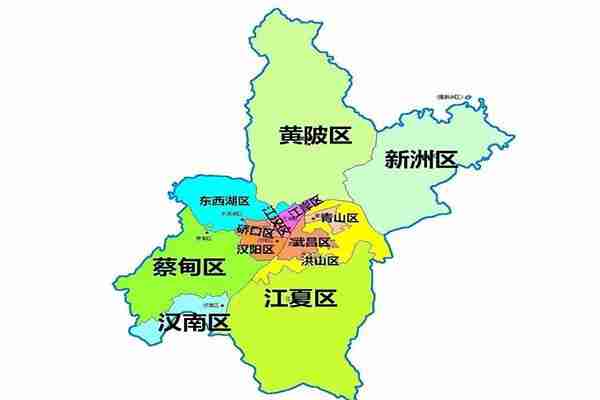 武汉市辖区地图图片