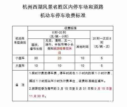 杭州西湖景区停车费2018 杭州西湖景点推荐 杭州西湖景区停车费2018 杭州西湖景点推荐