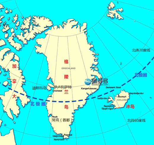 格陵兰位置图片
