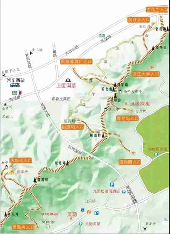 杭州西山森林公园地图图片