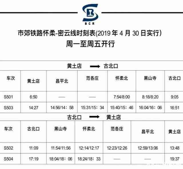怀密线怀柔北站景区直通车 附时刻信息 怀密线怀柔北站景区直通车 附时刻信息