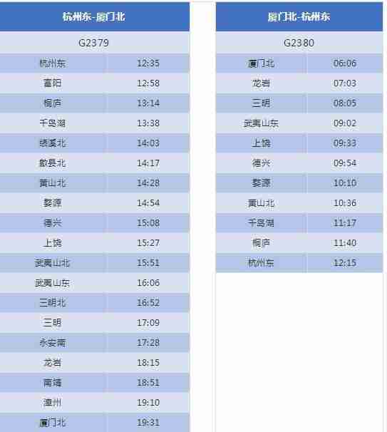 杭黃高鐵購票時間+價格 杭黃高鐵時刻表最全最新 杭黃高鐵購票時間+價格 杭黃高鐵時刻表最全最新