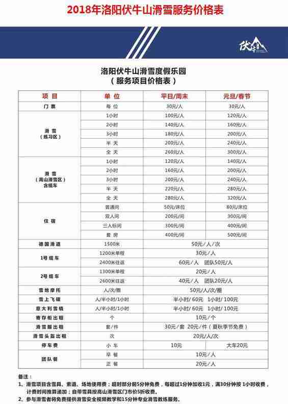 栾川伏牛山滑雪场门票多少钱 栾川伏牛山滑雪场门票多少钱