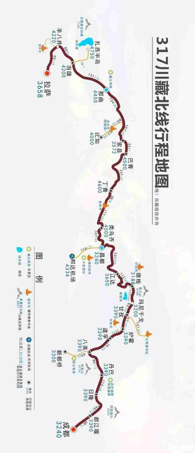 进藏路线图自驾进藏最佳路线图