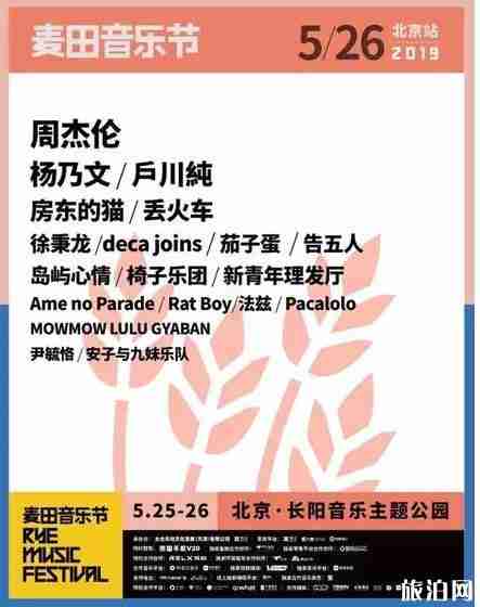 北京麦田音乐节2019时间+地点+门票+阵容
