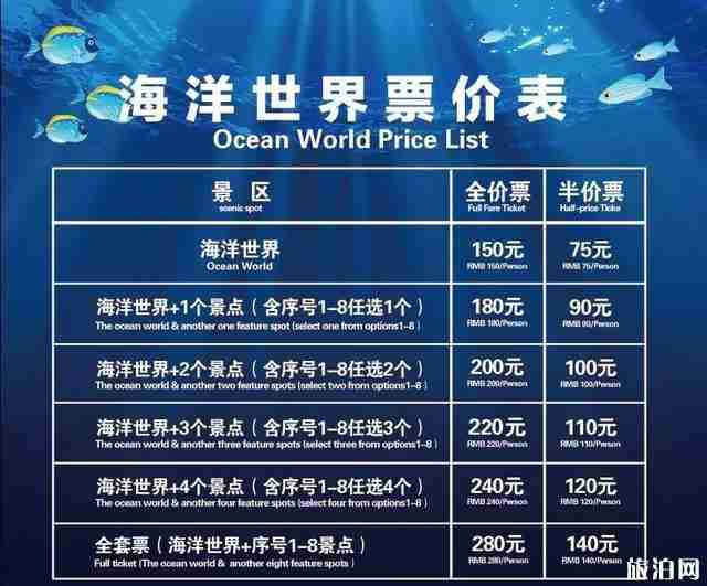 罗源湾海洋世界有几个馆附价格表
