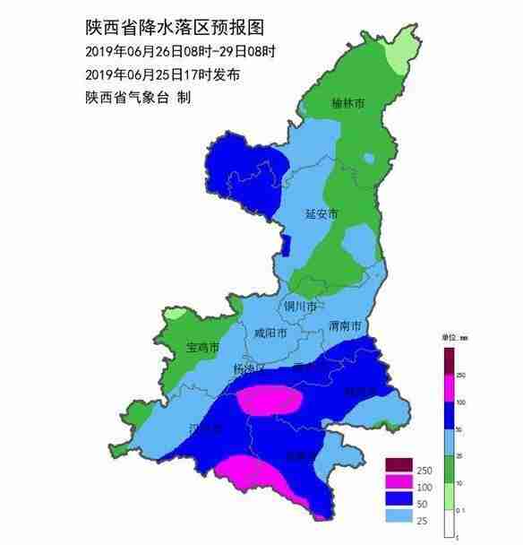 2019年6月26日陕西暴雨最新消息+未来三天天气情况