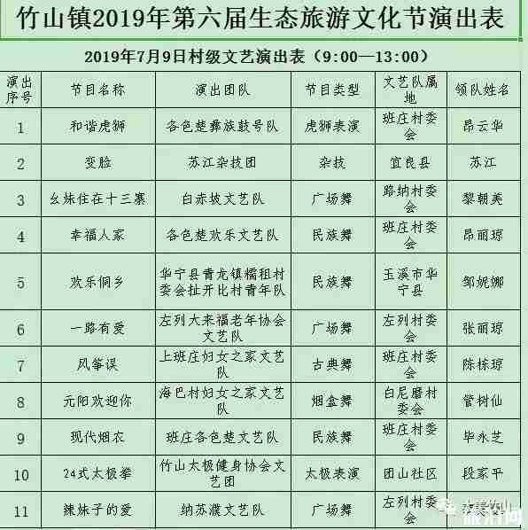 2019云南竹山六月六旅游文化节 附活动时间安排 2019云南竹山六月六旅游文化节 附活动时间安排