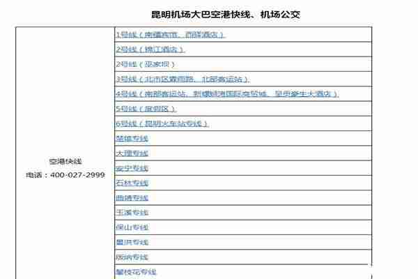 昆明機場大巴時刻表 最早幾點+路線+票價 昆明機場大巴時刻表 最早幾點+路線+票價