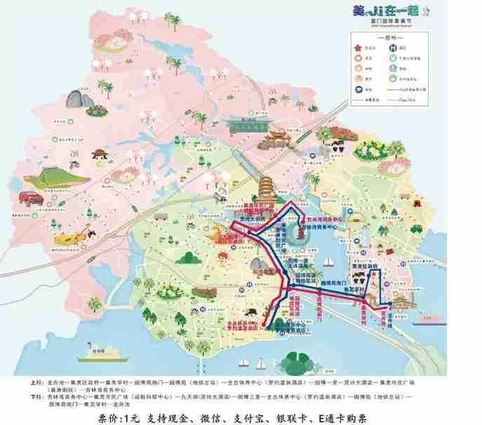 廈門集美鐺鐺車路線圖和景點介紹