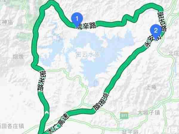 密云水库环库公路多长 路线图