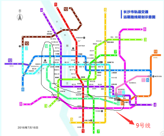 长沙九号线地铁线路图图片