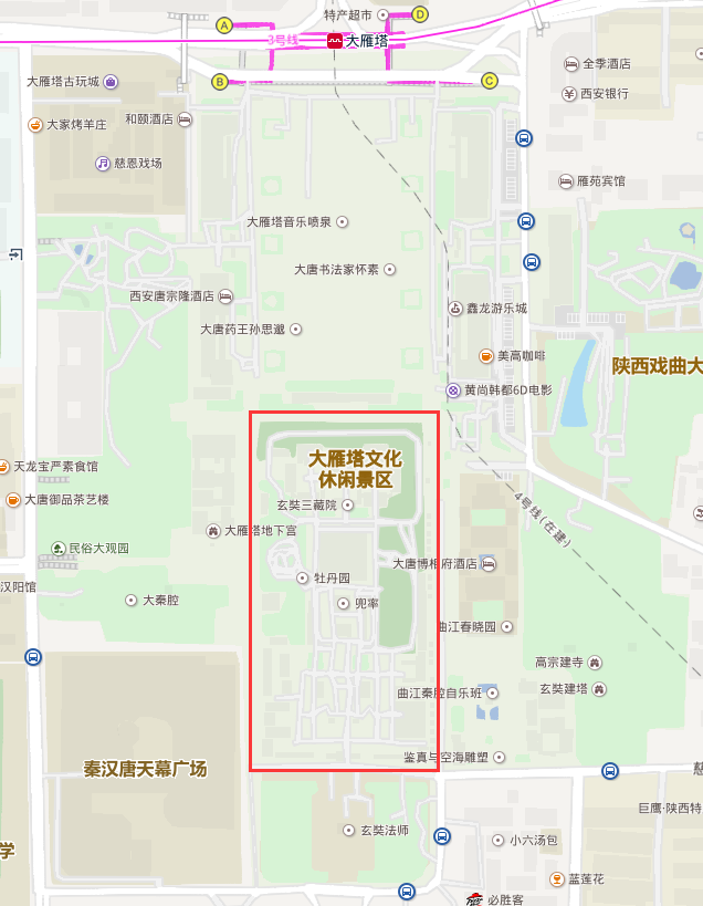 大雁塔景区地图图片