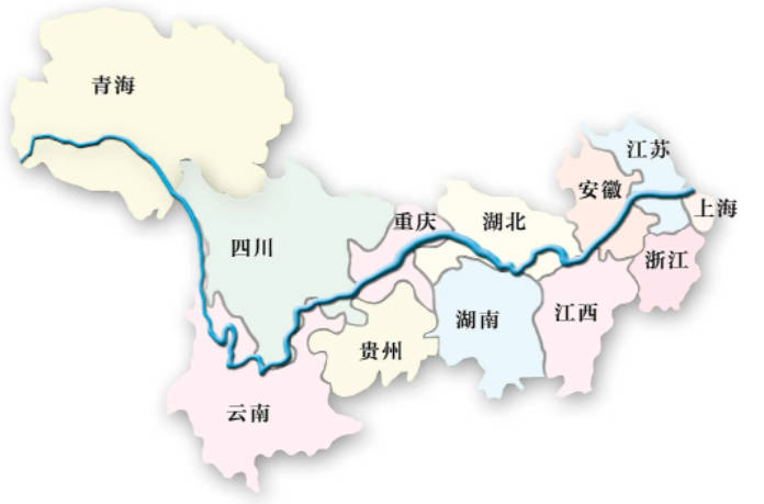 长江源头至终点地图图片