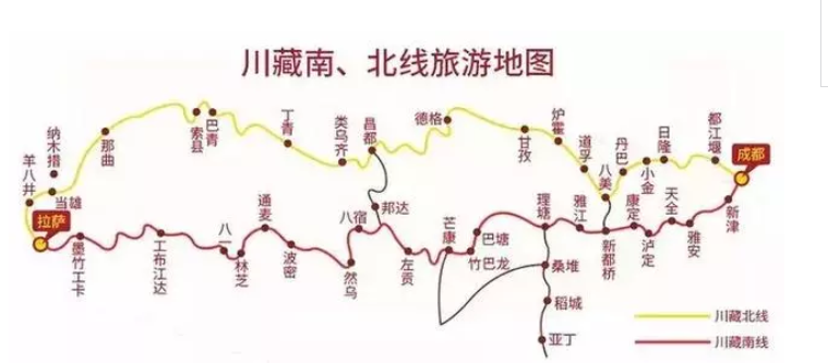 进藏路线有几条路线路线图