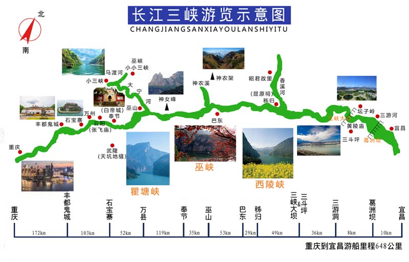 游長江三峽路線圖